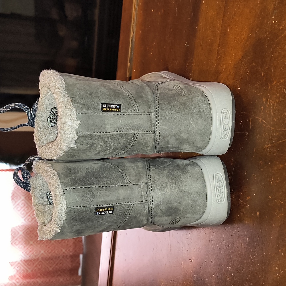 KEEN Waterproof Hiker Boots Elena Pewter/Drizzle - size 8 - Picture 4 of 13